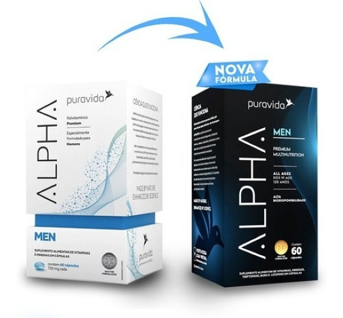 Suplemento multivitamínico en cápsulas Pura Vida Premium Alpha Men en 60 ml, 60 ml, 60 unidades