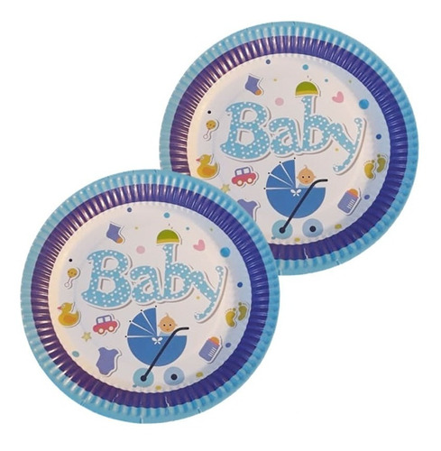 Pack 6 Uds Plato Pequeño Cartón / Diseño Baby Shower