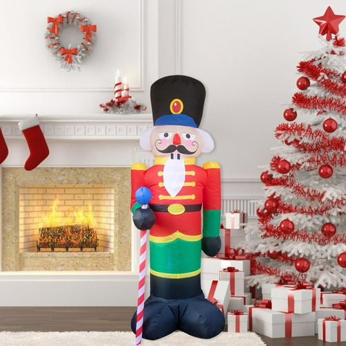 Fiesta De Navidad Inflable Con Cascanueces De 8 Pies