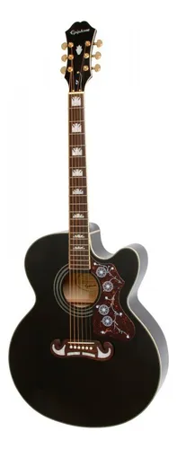 Guitarra electroacústica EpiPhone Ej-200 Ce Gold Jumbo Black