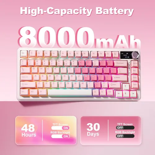 Teclado Mecânico Yunzii B75 Pro Max 75% Pink Candy Switch