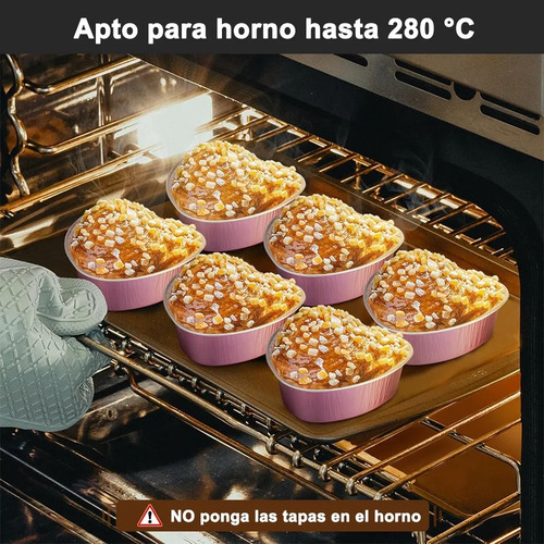 100PCS 3.5oz/100ml Mini Moldes de Torta de Corazón con Tapa, Moldes de Torta de Corazón de Papel de Aluminio, Adecuados para el Día de la Madre, Día de San Valentín, Bodas, Fiestas y Cumpleaños, Rosa