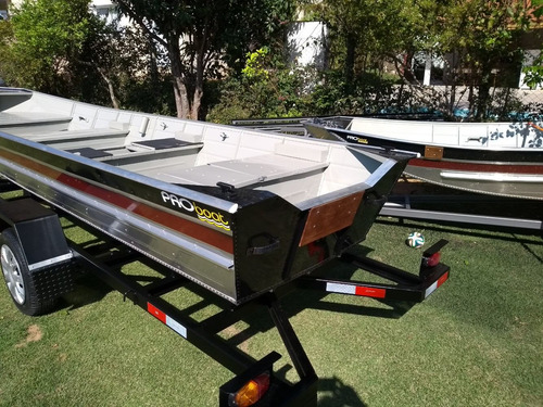 Barco De Alumínio Semi Chata 5 Metros Esporte E/ou Recreio