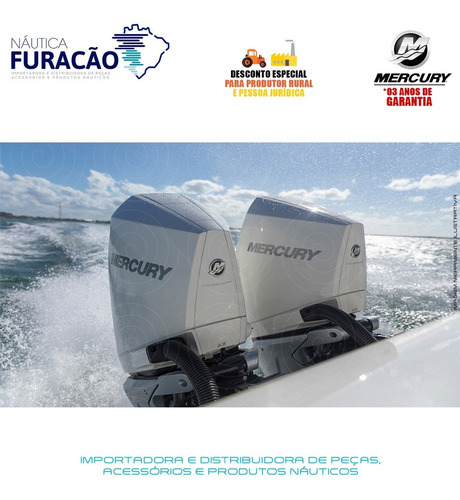 Motor De Popa Mercury 4 Tempos 300hp Cxl V8 Dts Branco