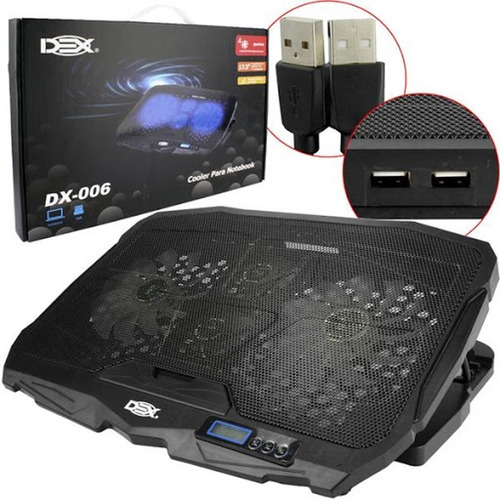 Imagem 7 de 7 de Base Suporte P/notebook Até 17,3´ Com 4 Fans 2 Usb Com Led