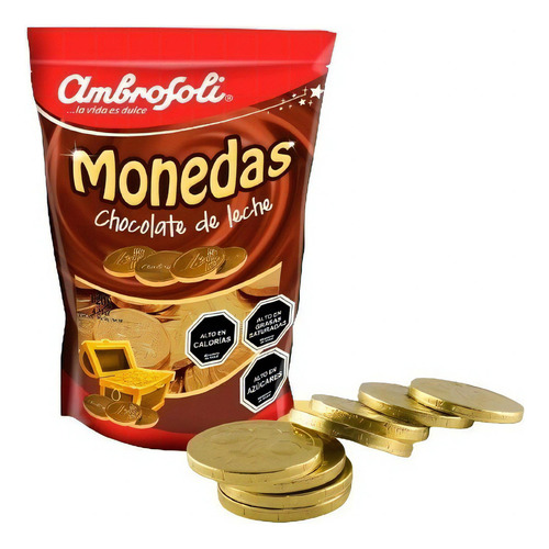 Bolsa De Monedas Chocolate De Leche Ambrosoli 120g Llega Hoy