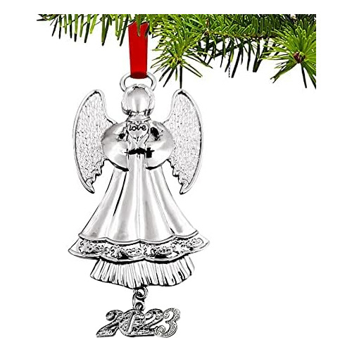 Adorno De Ángel De Navidad De Plata 2023, Adorno De Á...