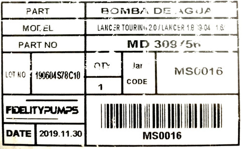 Bomba De Agua Ck5 Cs6 Lancer 1.8 2.0 Touring Signo 1.6 Ck4