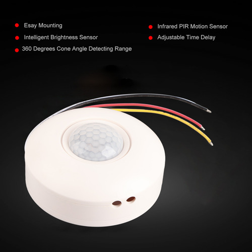 Interruptor De Sensor De Movimiento Pir Infrarrojo De 360° C