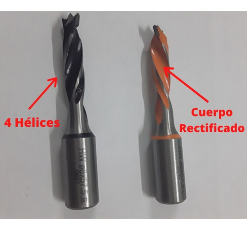 Imagen 2 de 10 de Mecha Fresa Madera Ciega No Pasantes Izquierda 4mm X70