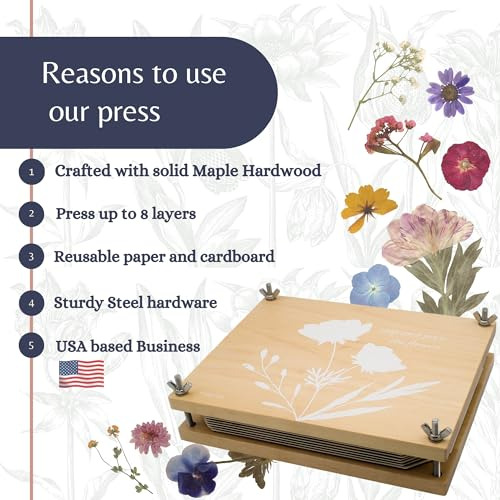 Kit Prensa Flores Madera Resistente 20x25 Cm Kit Conservació