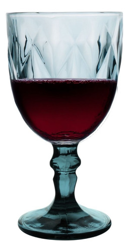 Copa Labrada Champagne Vidrio Flauta Cristal 170ml Vittori Azul Cobalto/4 Piezas