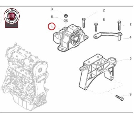 Coxim Dianteiro Do Motor Esquerdo Fiat 51761607