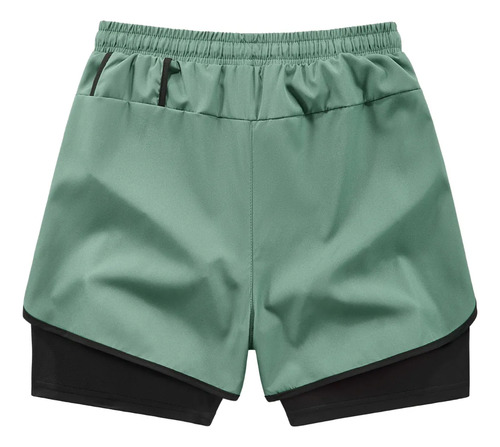 Gimnasio Short Con Licra Deportiva 2 En 1 Hombre Correr