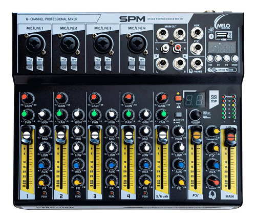 Consola Melo Sm6usb 4 Canales Mono, Conexión Bluetooth