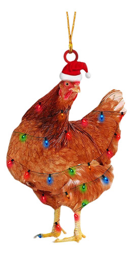 Colgante De Pollo Navideño N 2023, Material Acrílico Rooster