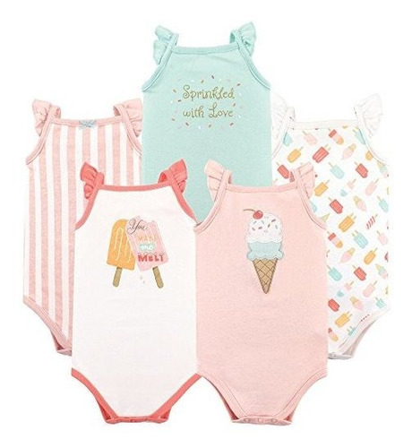 Hudson Baby Unisex Baby Body De Algodón Sin Mangas, Helado 5