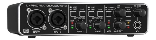 Interfaz De Audio Behringer U-phoria Umc204hd 110v/220v Negra