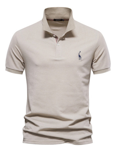 Camisa Polo De Algodón Bordado Para Hombre Con Solapa