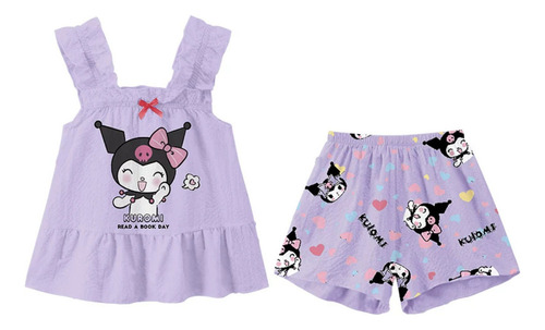 Camiseta Sin Mangas Kuromi Para Niña Con Pijama Con Pajarita