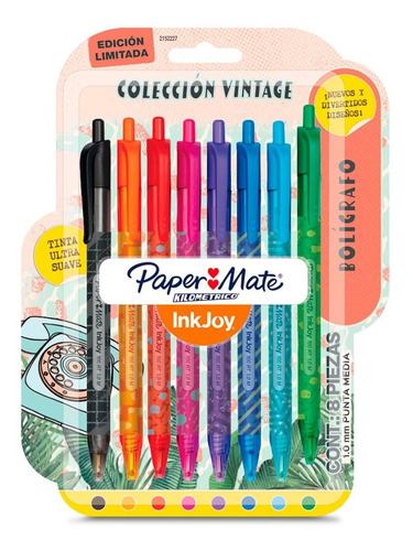 Lapiceras Boligrafo Retractiles Paper Mate Inkjoy X8 Vintage