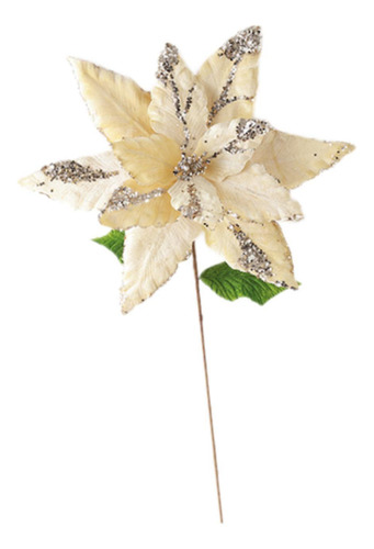 Flor Artificial De Navidad Con Purpurina De Seda, Bricolaje,