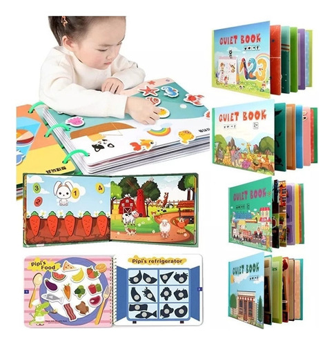 Libro Interactivo Montessori, Libro Silencioso Para Niños