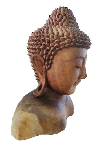 Imagen 2 de 2 de Torso Buda En Madera Tallado 20cm