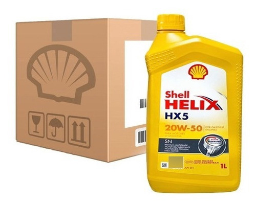 Aceite Motor 20w50 Mineral Shell Original Helix Hx5 Caja 6l.