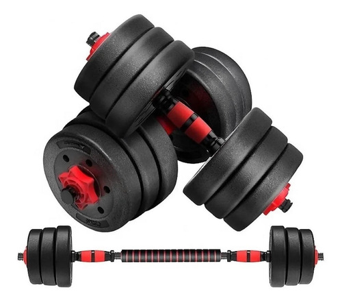 Set De Mancuernas 40kg Barra Armable Ajustable