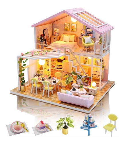 Casa De Muñecas Gudoqi Kit De En Miniatura, Kit De Casa  Csñ