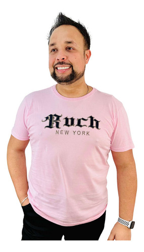 Camiseta Masculina Revanche Bordada Rock New York