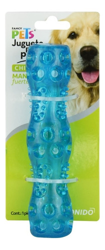 Juguete Vara Flexible C/ Sonido Chico Perros Mascotas Color Azul