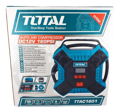Imagen 5 de 9 de Compresor Inflador 12v Auto Moto 160psi total ttac1601