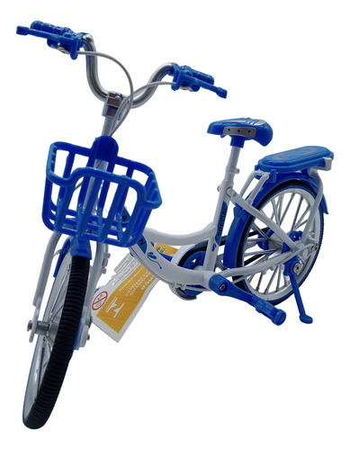 Miniatura Bicicleta Passeio Cesta Mini Bike Garupa Enfeite Cor Azul-celeste