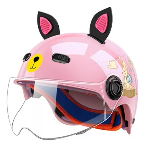 Lindo Casco De Moto Para Niños Con Orejas De Gato