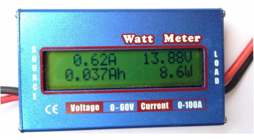 Wattímetro Voltímetro Amperímetro 60v 100a Dc Som Bateria