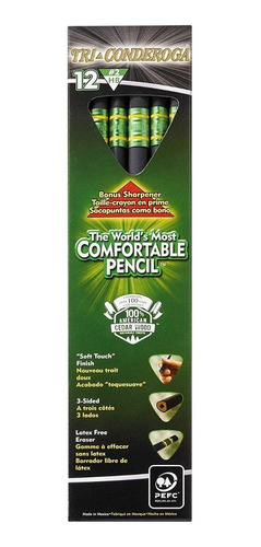 Dixon Tri-conderoga Triangular # 2 Lápices, Madera-entubado,