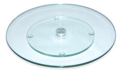 Centro De Mesa Prato Giratório Vidro 8mm Petisqueira 40cm