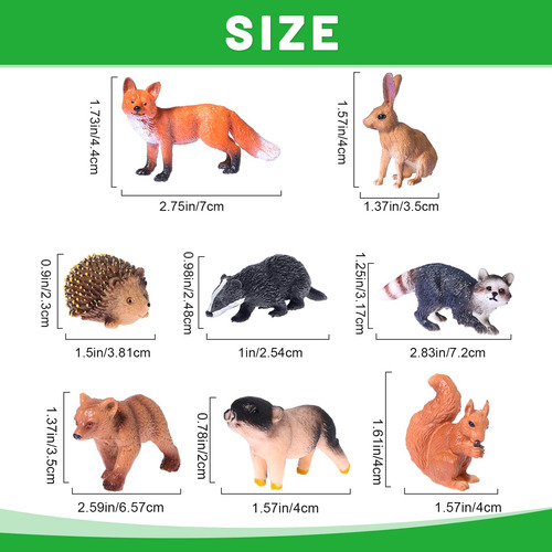 Set De Figuras De Animales Del Bosque Y Árboles Modelo Skyle