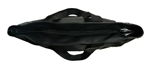 Amplia Cartera Tote Negra Con Bolsillos