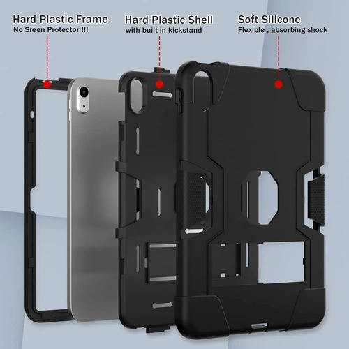 Funda Rígida Para Tablet Yapanizcel Uso Rudo, 3 En 1, Reforzada Color Negro