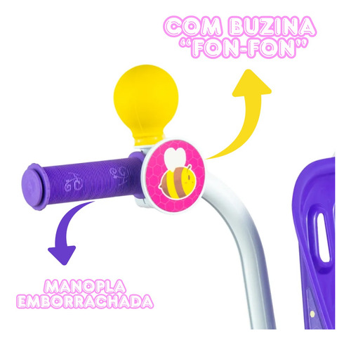 Triciclo Infantil Nathor Honey Bee - A Partir De 18 Meses