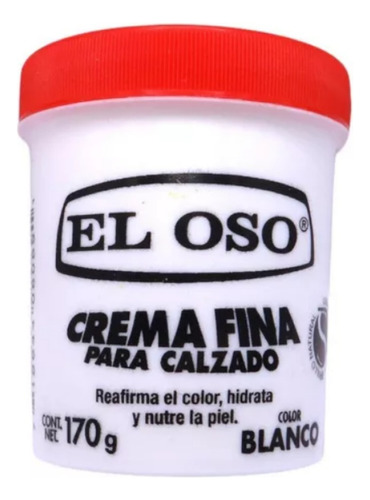 Crema Fina Zapatos El Oso Artículos Piel 170g Color Blanco