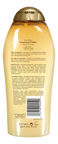 Crema Corporal Suavizante De Coco Y Café 577 Ml Ideal Piel