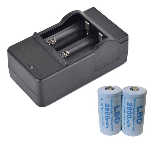 Cargador + 2 Baterias, Cr123a , 16340 2800 Mah M. S. I.