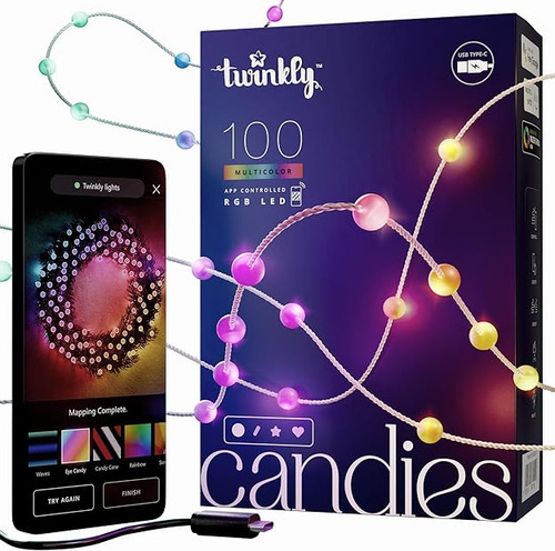 Candies Cadena De Luces Led En Forma De Perla Controlada Por