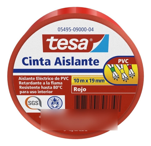 Cinta Aislante Rojo 10m X 19mm