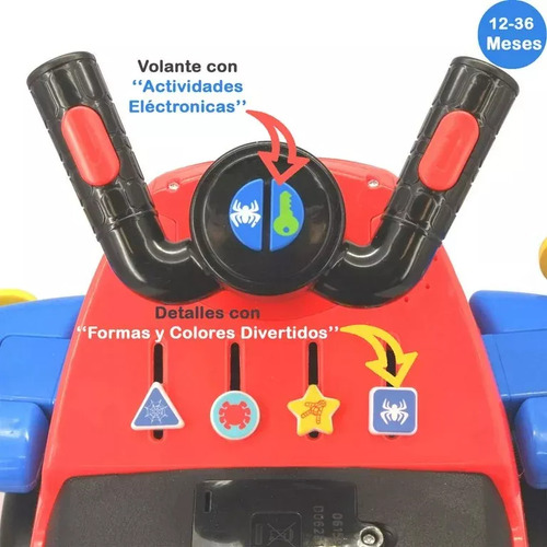 Avión Montable Kiddieland Disney Junior Marvel Hombre Araña