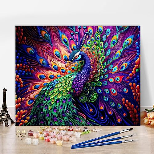 Tumovo Pintura Al Óleo De Pavo Real Por Números Para Adultos